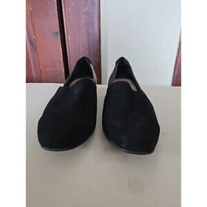 NWOB Clarks Womens Juliet Black Slip On Loafers 11M Faux Alligator & Suede Comfy